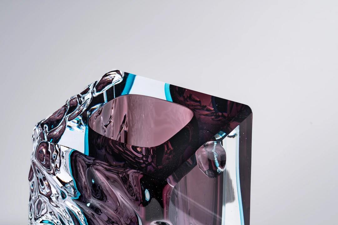Murrana【Rhythm of Waves】 Italian minimalist modern simple crystal glass art flower vase ornaments