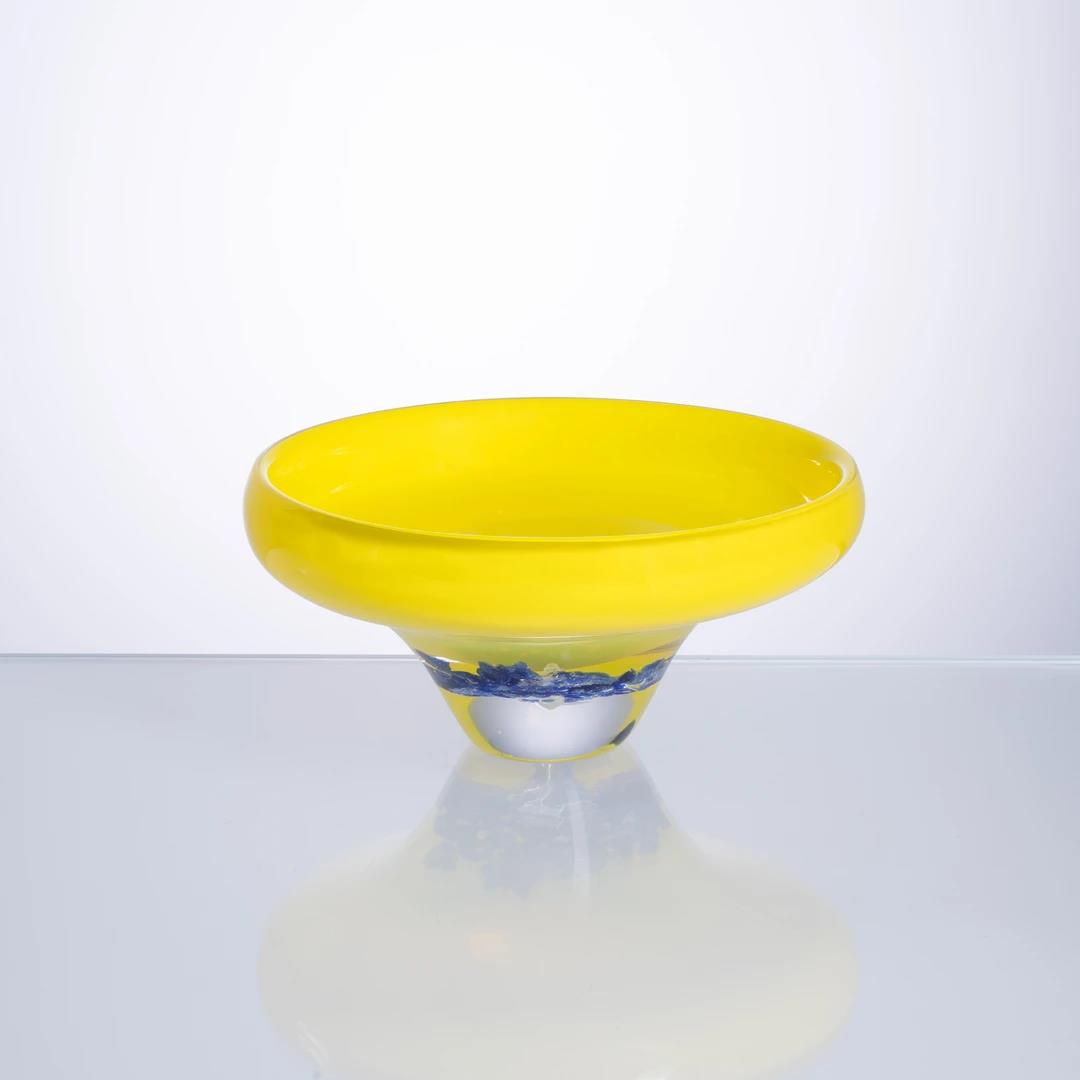Murrana | Stellar Wings — Yellow Pedestal Glass Bowl
