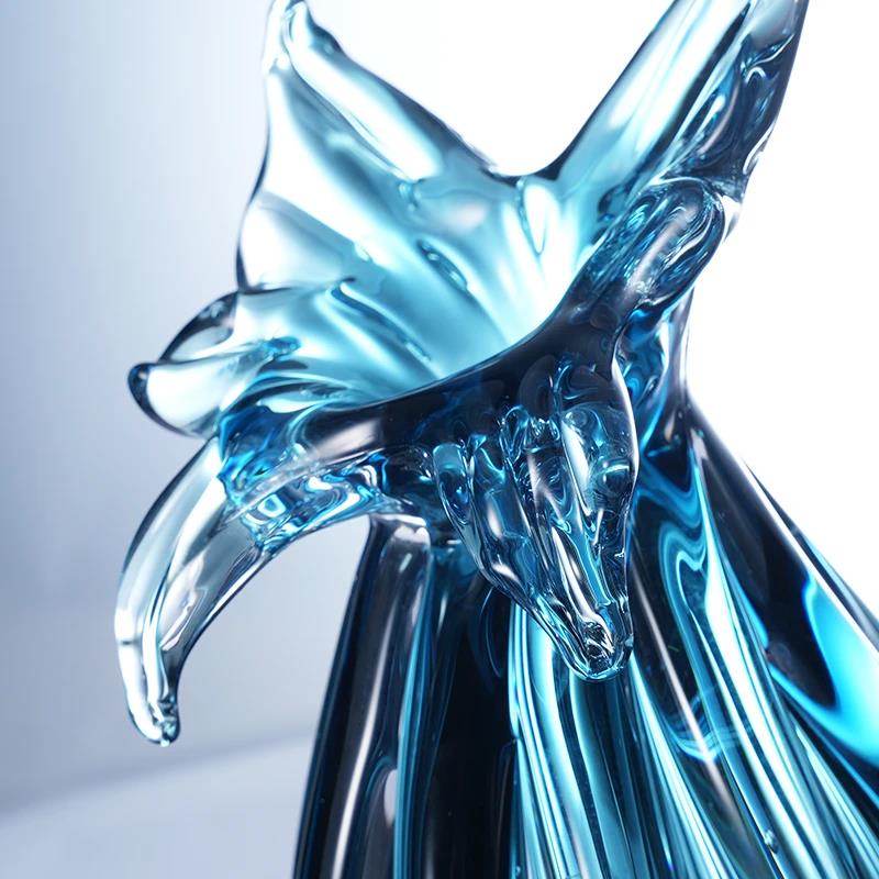 Murrana【Petal Splash】Creative Crystal Glass Vase – Elegant Decorative Piece for Living and Dining Room