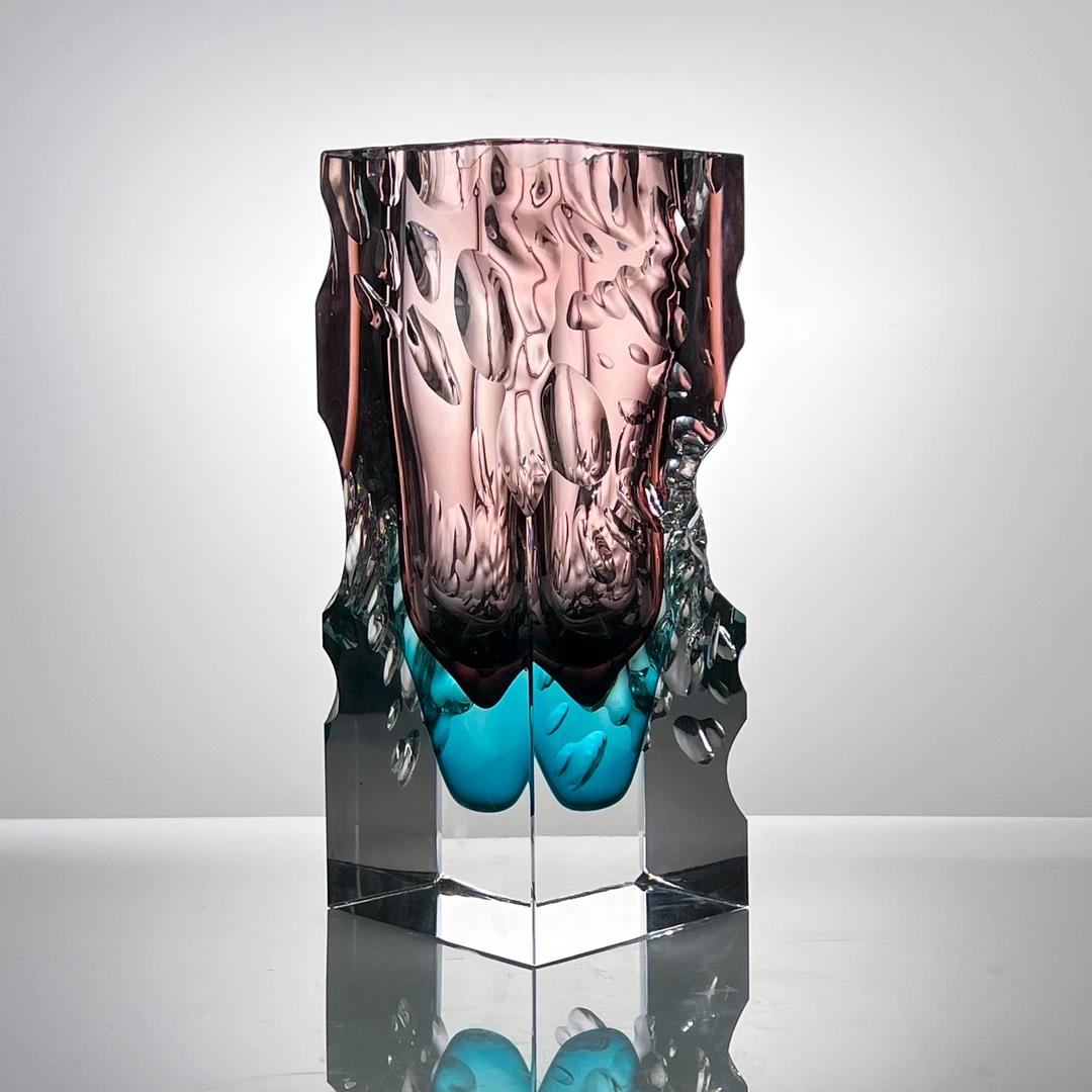 Murrana【Rhythm of Waves】 Italian minimalist modern simple crystal glass art flower vase ornaments