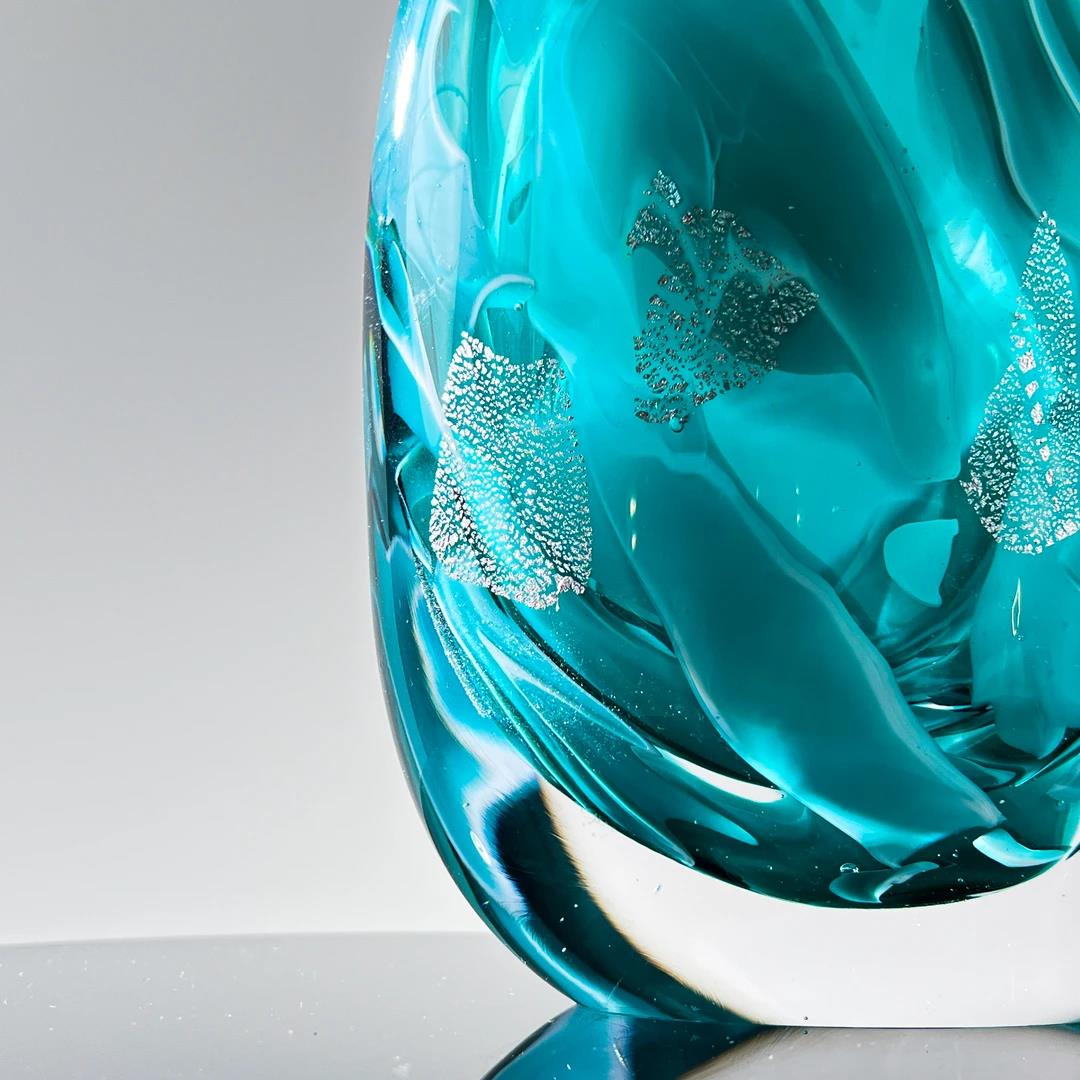 Murrana【Rhythm of the Ocean】Italian minimalist modern light luxury simple art crystal glass flower vase ornaments