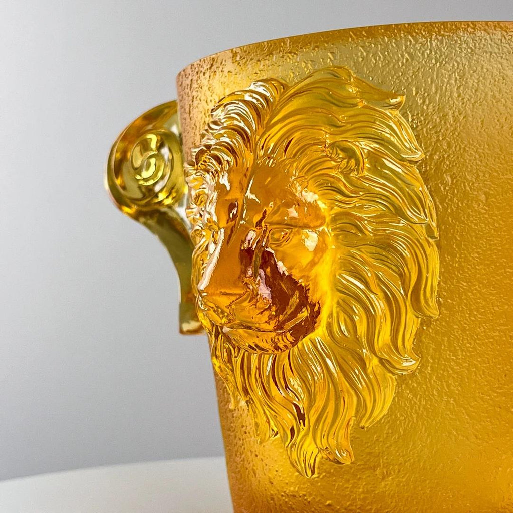 Murrana | Soul of the King — Amber Lion-Relief Glass Vessel