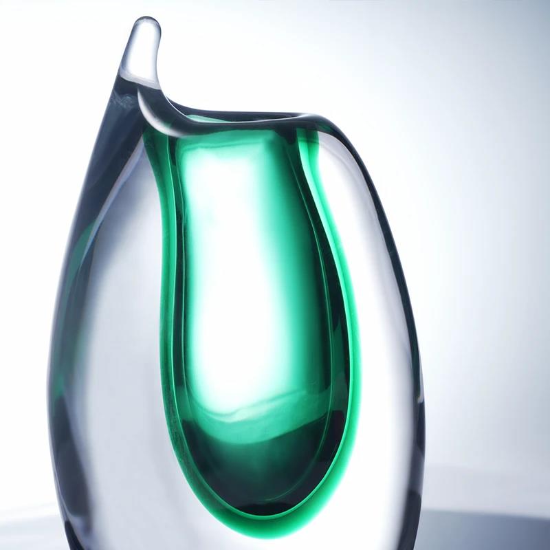 Murrana【Luminous Duality】Luxe Glass Vase – French Vintage-Style Hydroponic Floral Decor for Living Room