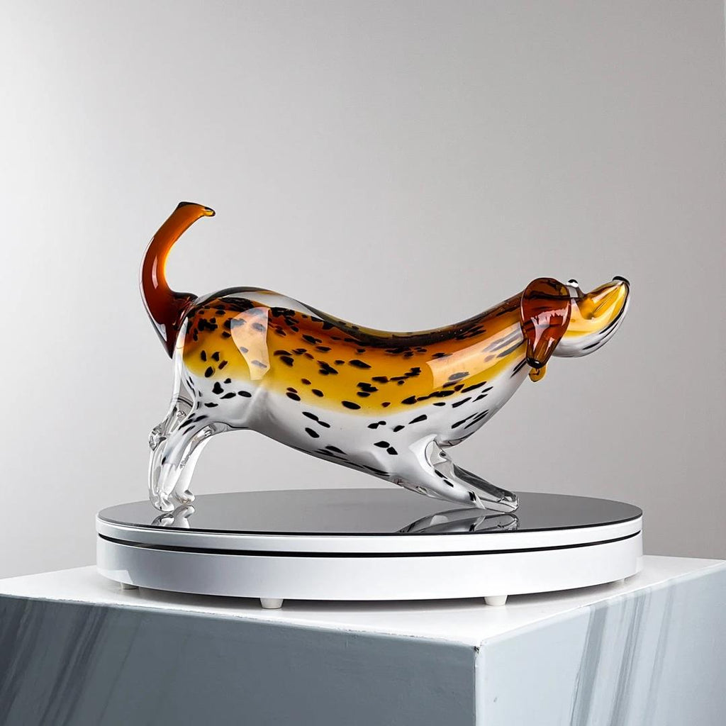 Murrana【Loyal Gaze】 Italian minimalist modern luxury pure handmade crystal glass art dog ornaments