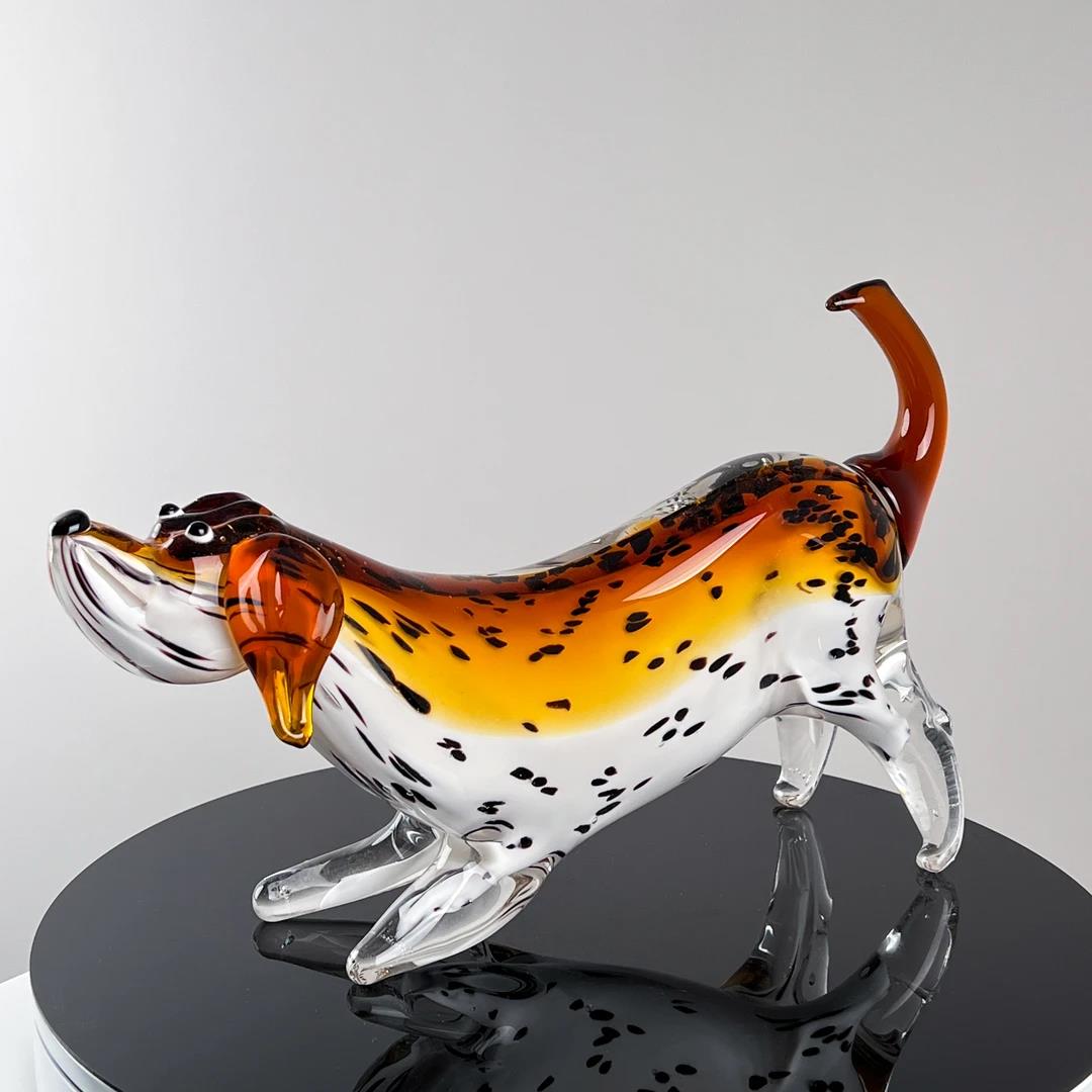 Murrana【Loyal Gaze】 Italian minimalist modern luxury pure handmade crystal glass art dog ornaments