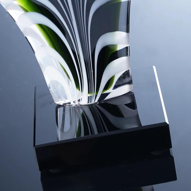Murrana【Green Charm】Handcrafted Crystal Glass Decor – Elegant display for Wine Cabinet, TV Stand, Entryway, Office Desk, or Coffee Table
