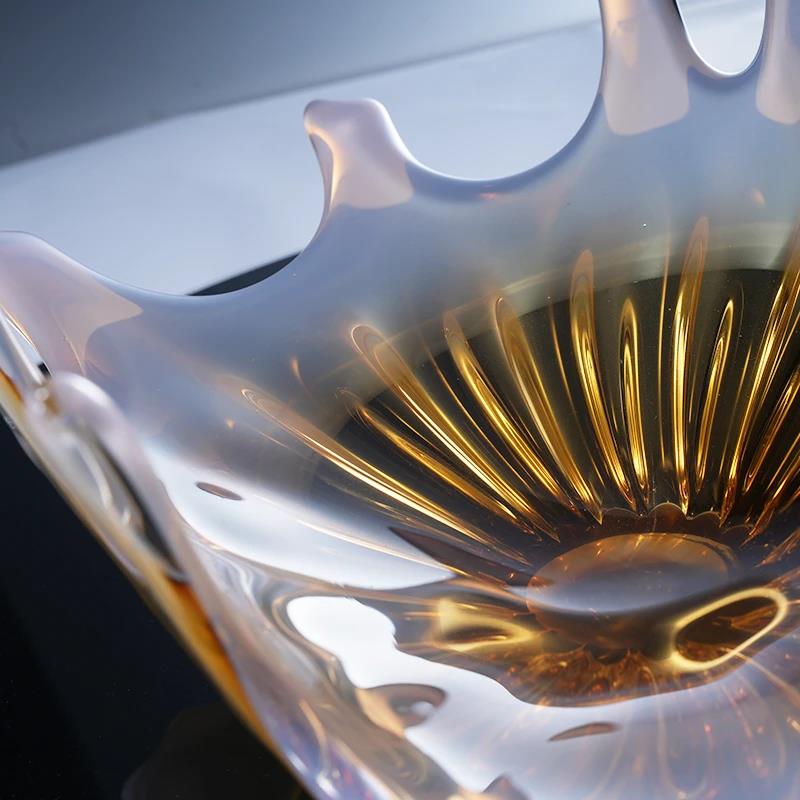 Murrana【Eternal Splash】Handcrafted Crystal Glass Creative Fruit Tray – Elegant Coffee Table Art & Premium Storage