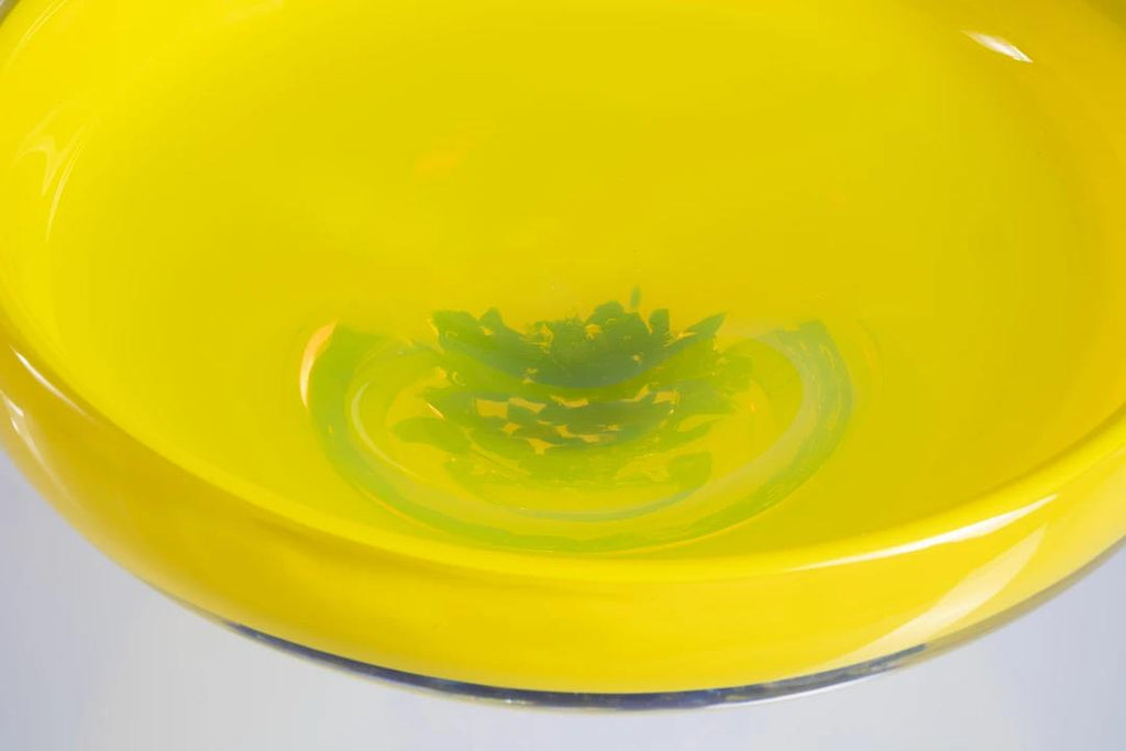 Murrana | Stellar Wings — Yellow Pedestal Glass Bowl