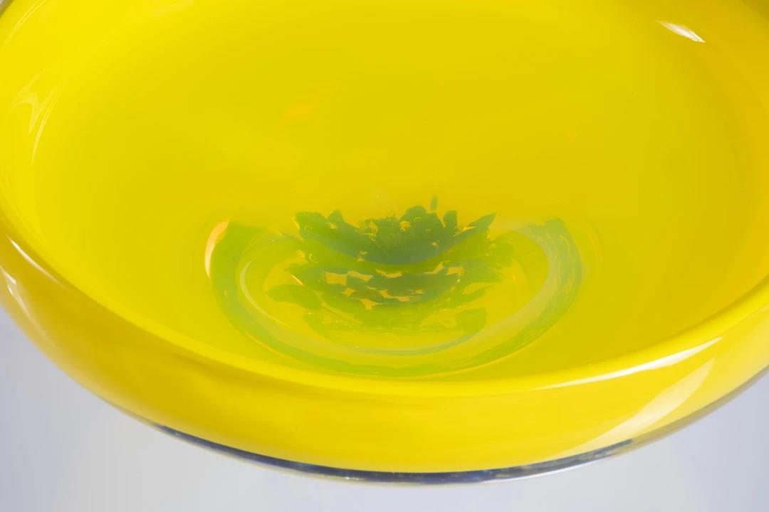 Murrana | Stellar Wings — Yellow Pedestal Glass Bowl