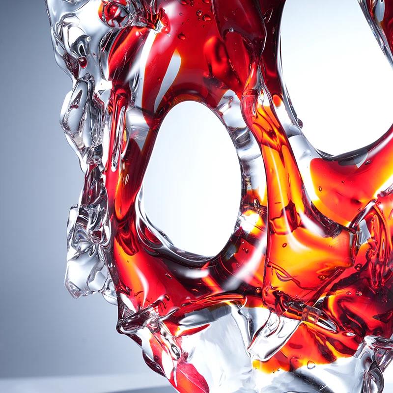 Murrana【Heart of Flame】Handcrafted Crystal Glass Sculpture – Auspicious Décor for Study, Office, or Display Shelf