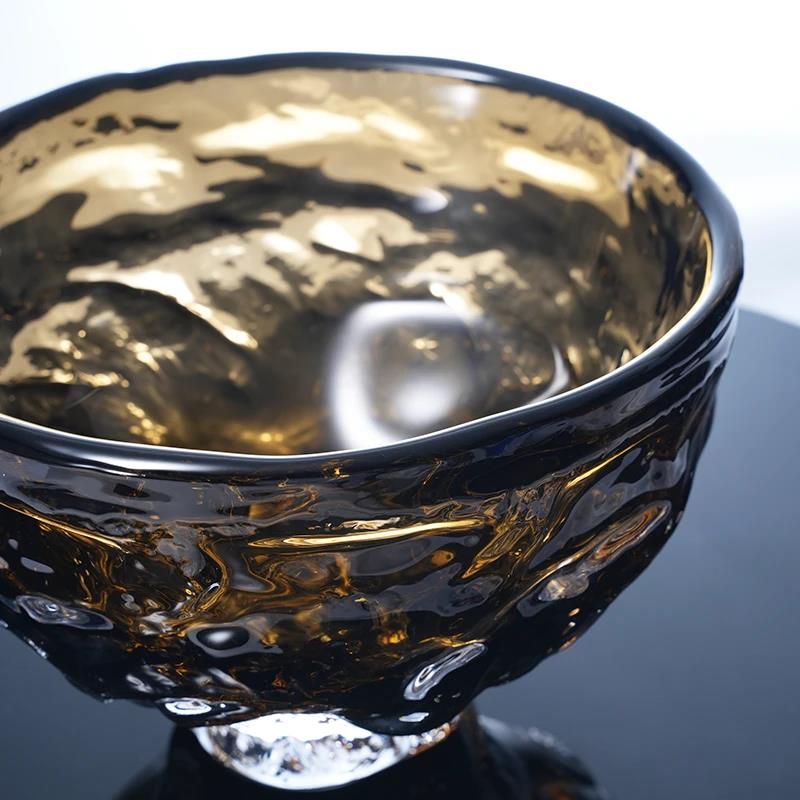 Murrana【Golden Overflow】Luxe Modern Glass & coloured glaze Vase and Fruit Bowl – Elegant Home & Hotel Decorative Piece