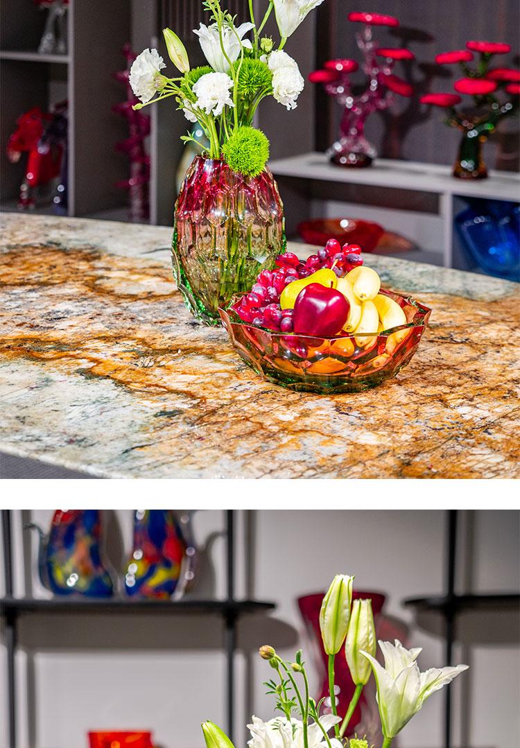 Murrana | Leap of Dreams — Pink and Green Honeycomb Glass Vase
