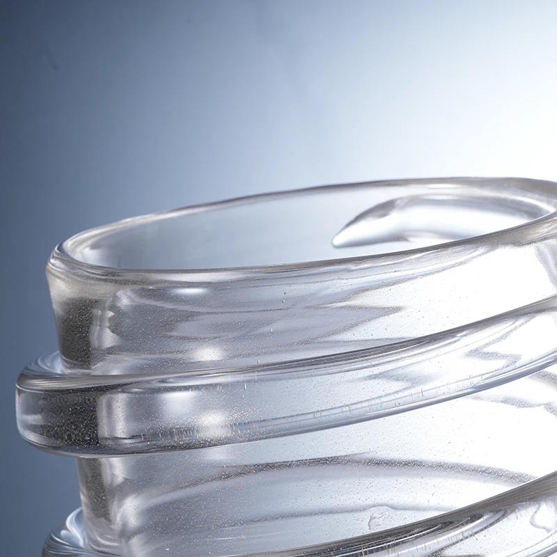 Murrana【Spiral Embrace】Handcrafted Crystal Glass Large Vase – Elegant Décor for Hotels, Villas, and Living Spaces