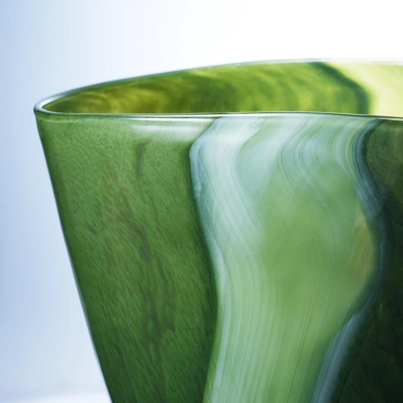 Murrana【Forest Stream】coloured glaze Glass Vase – Elegant Floral Decor for Living Room, Entryway, and Showroom