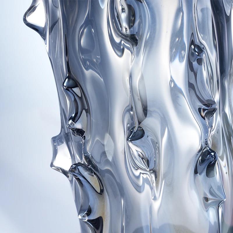 Murrana【Force of Fission】Luxe Minimalist Glass Vase – Coloured glaze Flower Vessel for Home, Living Room, Study, Showroom, or Hallway Décor