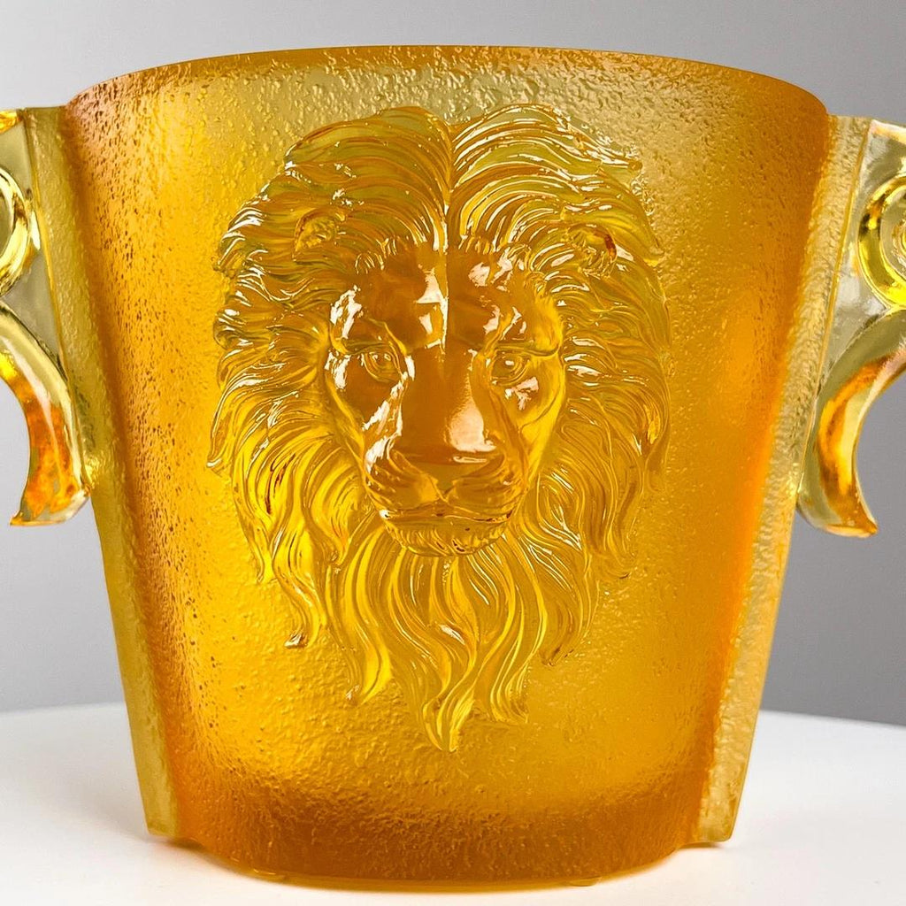 Murrana | Soul of the King — Amber Lion-Relief Glass Vessel
