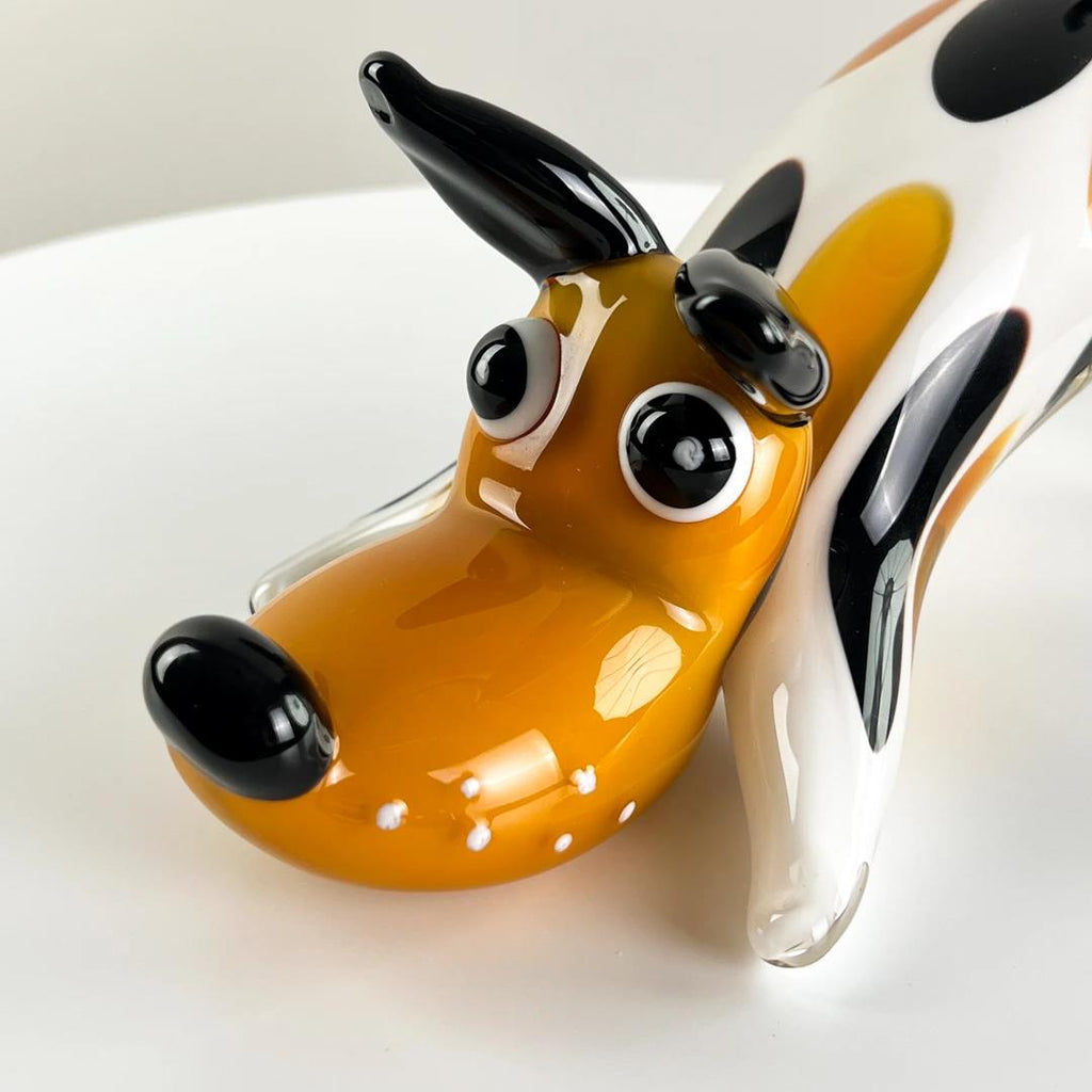 Murrana 【Playful Pup】 New Chinese traditional aesthetics light luxury high-end handmade glass art animal ornaments