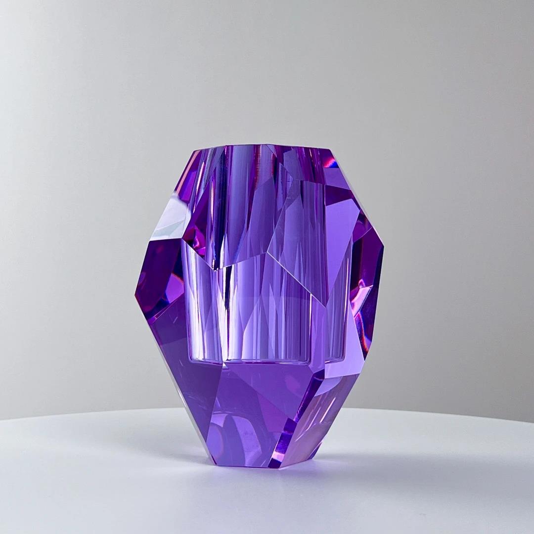 Murrana【Core Prism】 Italian minimalist modern light luxury simple crystal glass small vase