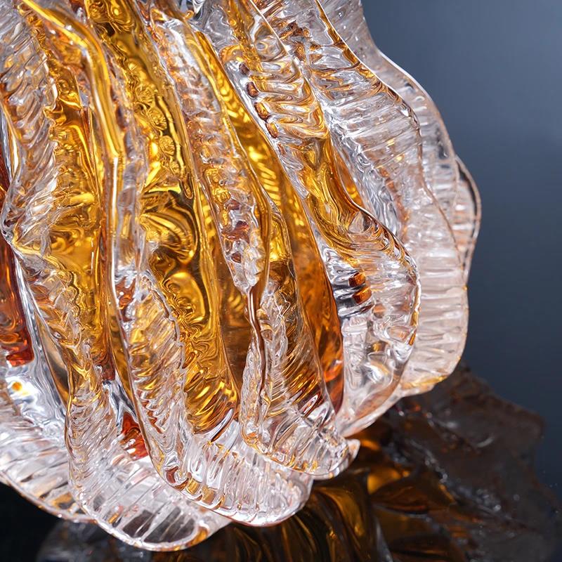 Murrana【Cocoon of Time】Handcrafted Crystal Glass Vase – Artistic Home Decor Centerpiece for Living Room Coffee Table