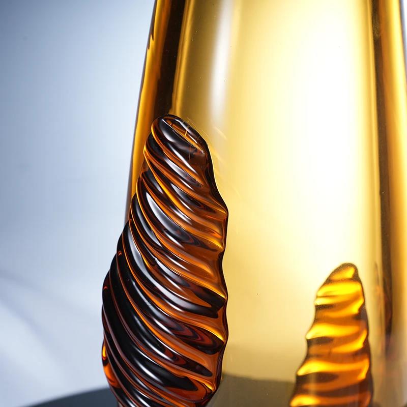 Murrana【Autumn Sense】Chinese-Style Glass Vase – Elegant Coloured Glaze Flower Vessel for Living Room, Dining Table, or Showroom Décor