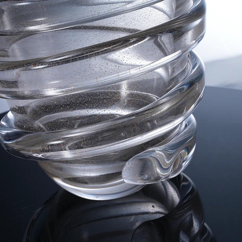 Murrana【Spiral Embrace】Handcrafted Crystal Glass Large Vase – Elegant Décor for Hotels, Villas, and Living Spaces