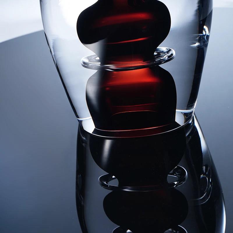 Murrana【Reflections】Eternal Luxe Fluid Magnetic Crystal & Coloured glaze Sculpture – Handmade Transparent Glass Art Piece for Showroom