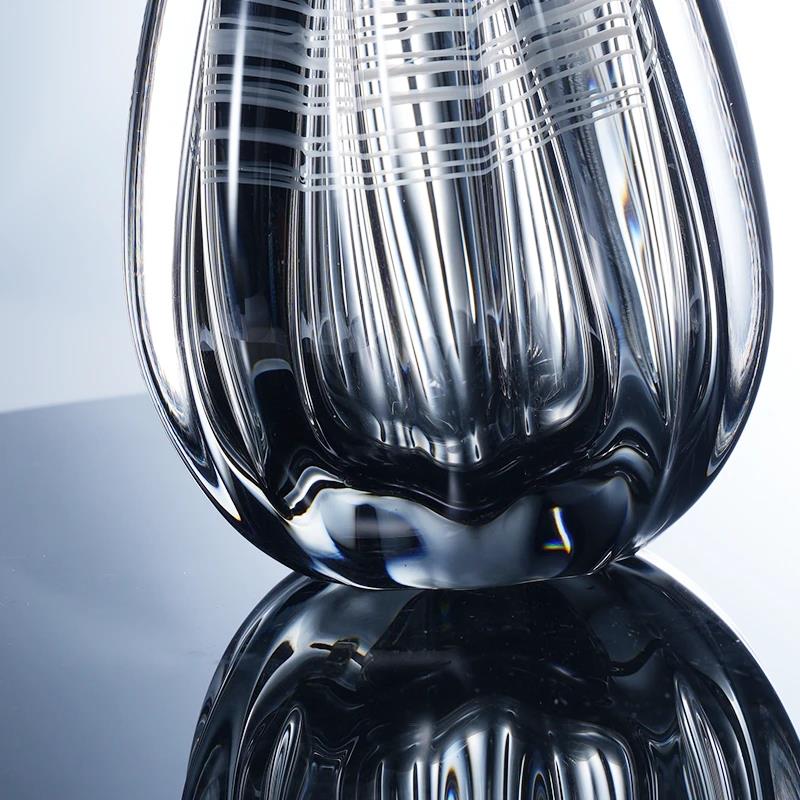 Murrana【Petal Splash】Creative Crystal Glass Vase – Elegant Decorative Piece for Living and Dining Room
