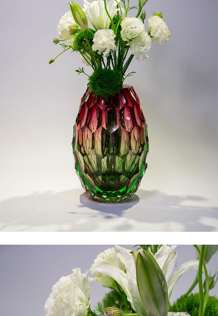 Murrana | Leap of Dreams — Pink and Green Honeycomb Glass Vase