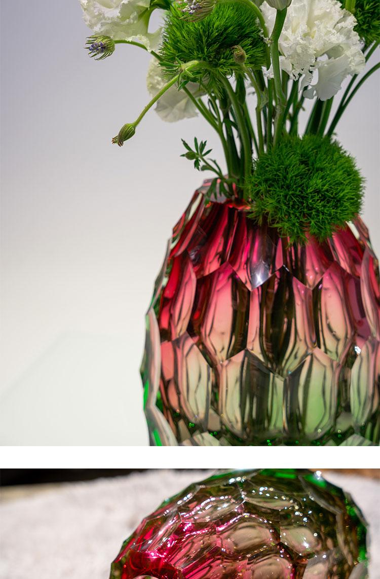 Murrana | Leap of Dreams — Pink and Green Honeycomb Glass Vase