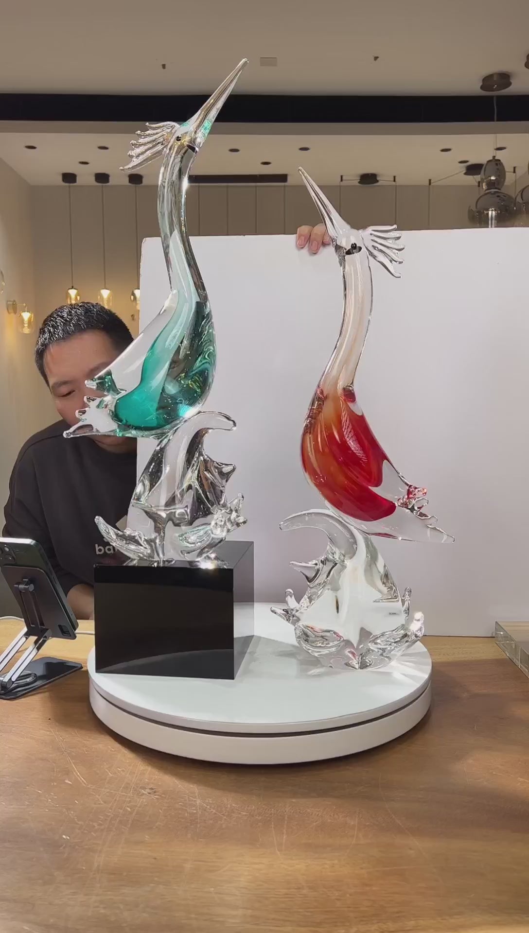 Murrana【Wings of Freedom】 Italian minimalist modern luxury pure handmade crystal glass art ornaments