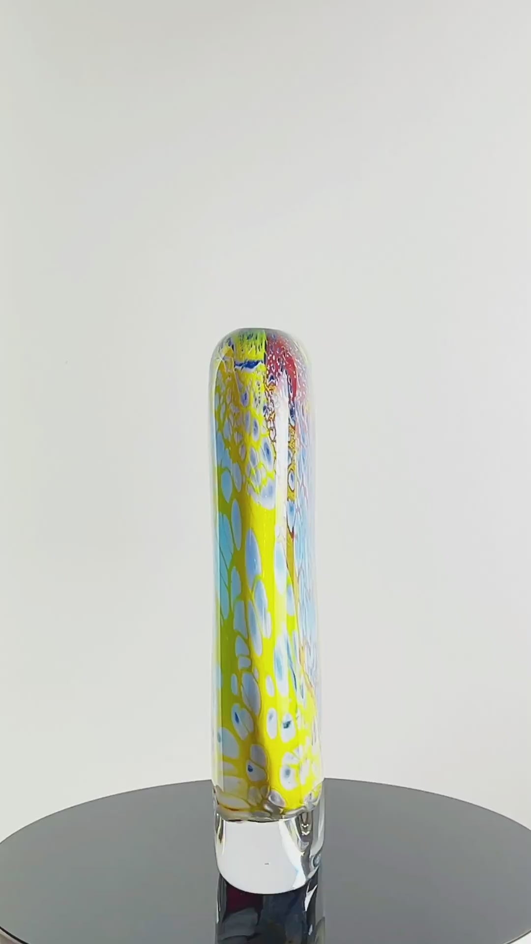 Murrana【Dance of Colors】 Italian minimalist modern luxury pure handmade crystal glass art flower vase